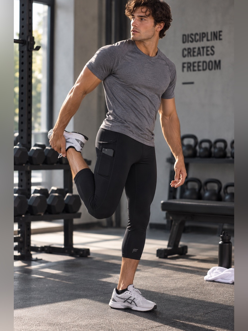 Fabletics Black Cropped Leggings Side Pocket NWOT Size M